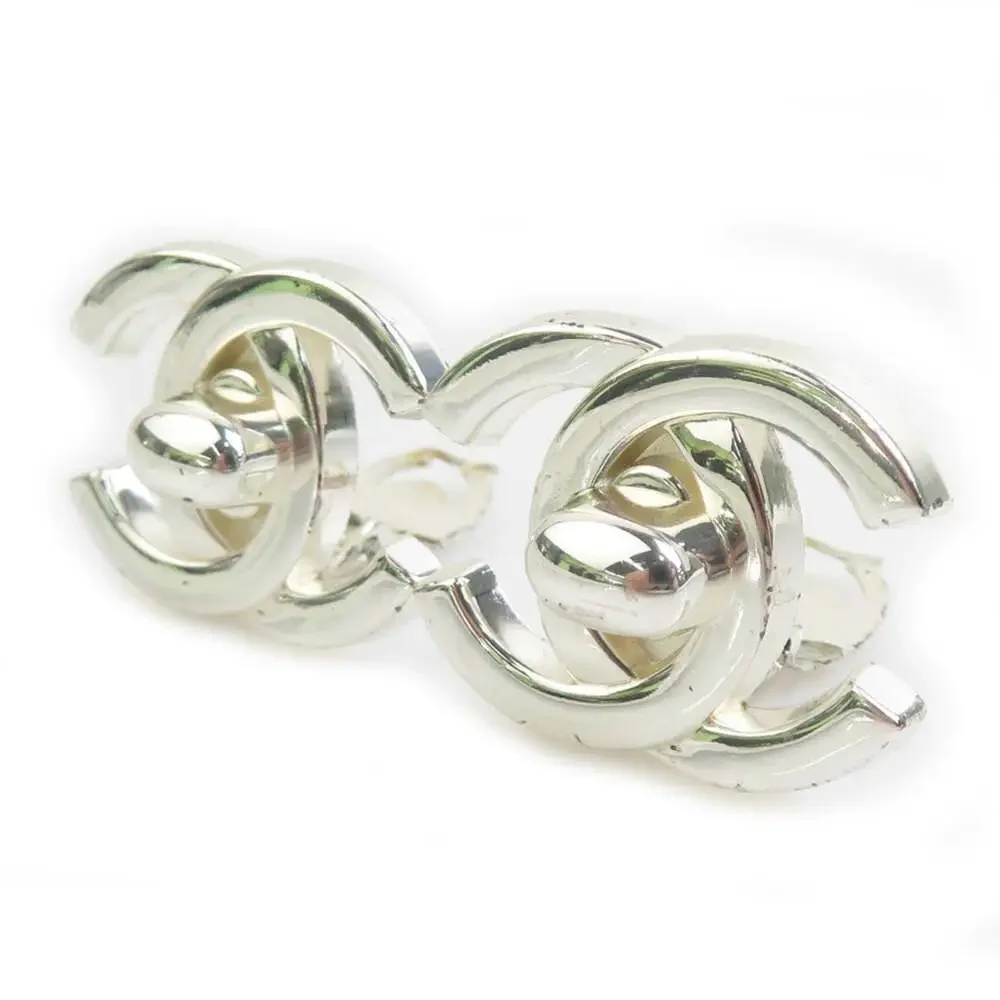 Chanel Cc Logo Clip-On Earrings Silver- #209563C73B - Picture 2 of 5